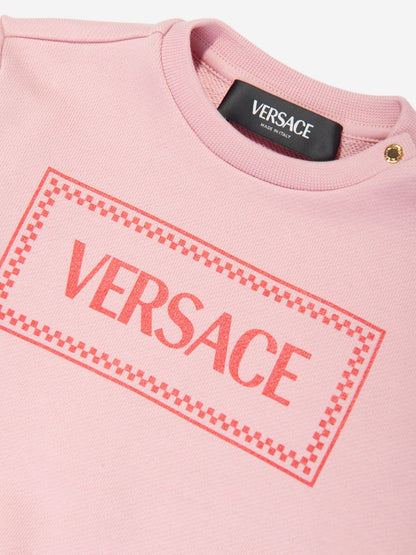 Versace 女婴徽标印花运动衫（粉色）