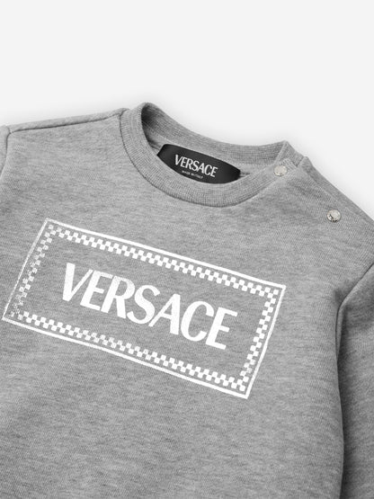 Versace Baby 徽标印花运动衫（灰色）