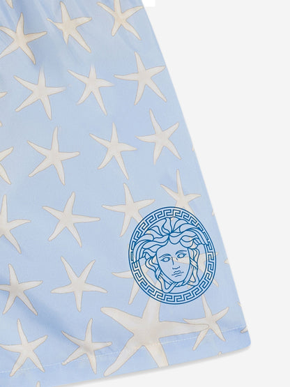 Versace 男童蓝色海星泳裤
