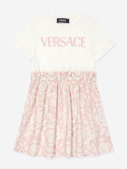 Versace 女童巴洛克针织连衣裙（粉色）