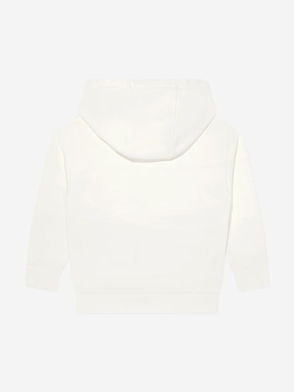 Versace Boys 白色徽标印花连帽衫