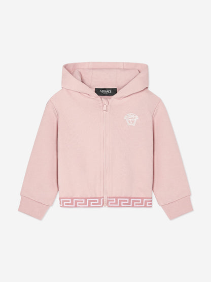 Versace 女婴粉色徽标连帽衫
