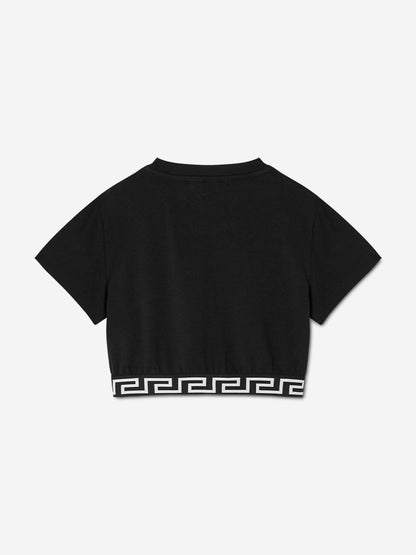 Versace 女童美杜莎徽标 T 恤（黑色）
