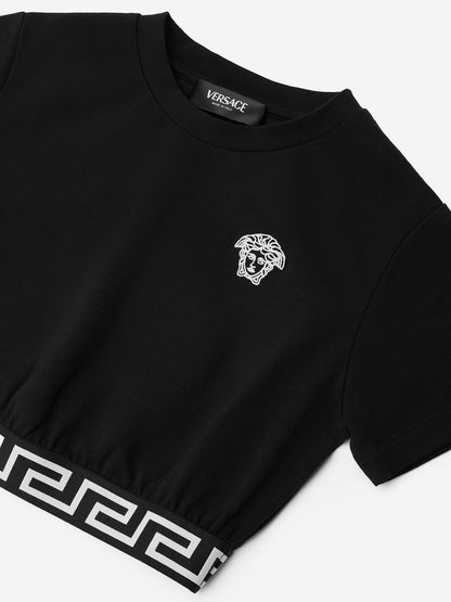 Versace 女童美杜莎徽标 T 恤（黑色）
