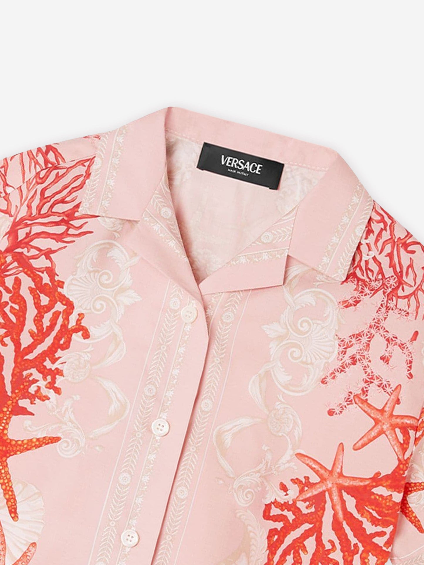 Versace 女童 Barocco Del La Mer 粉色衬衫