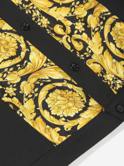 Versace Boys Barocco 黑色衬衫