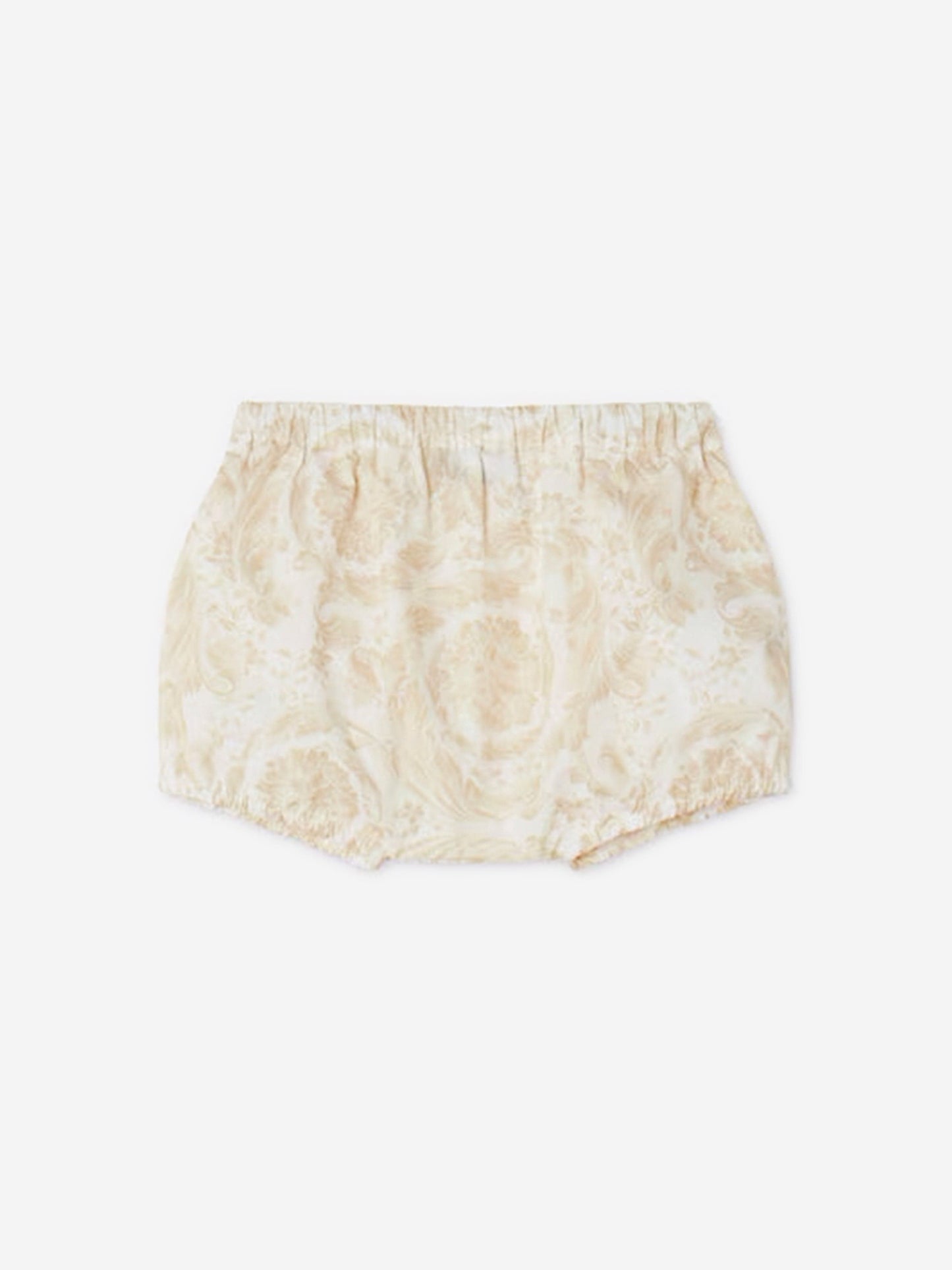 Versace Baby Girls Barocco Dress With Knickers in Beige