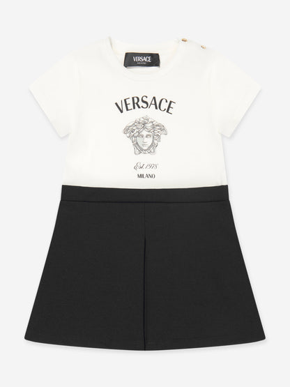 Versace 女婴 Medusa Milano 白色连衣裙