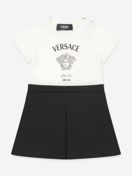 Versace 女婴 Medusa Milano 白色连衣裙