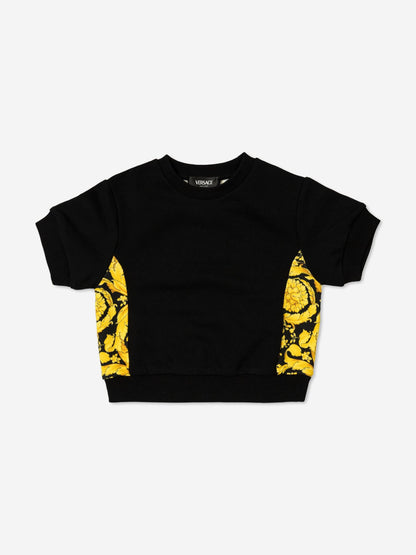 Versace 女童巴洛克运动衫（黑色）