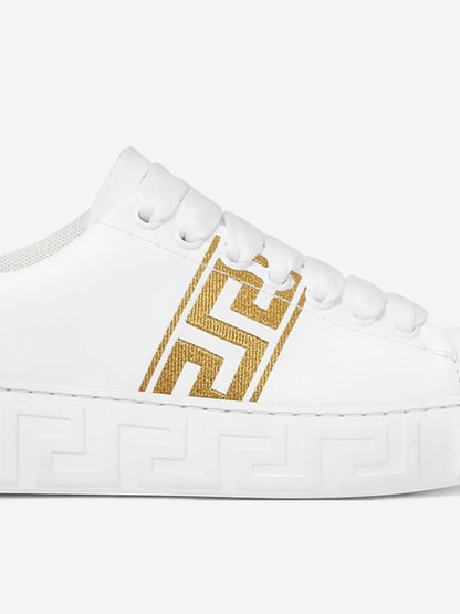 Versace Kids La Greca 低帮运动鞋（白色）