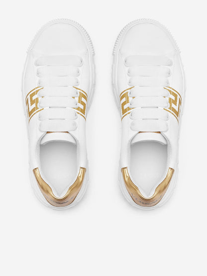 Versace Kids La Greca 低帮运动鞋（白色）