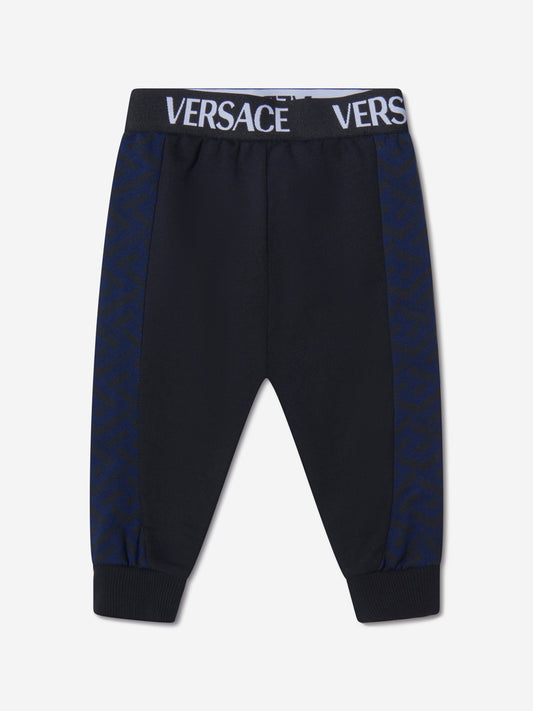 Versace 男婴棉质 La Greca 标志性印花慢跑裤
