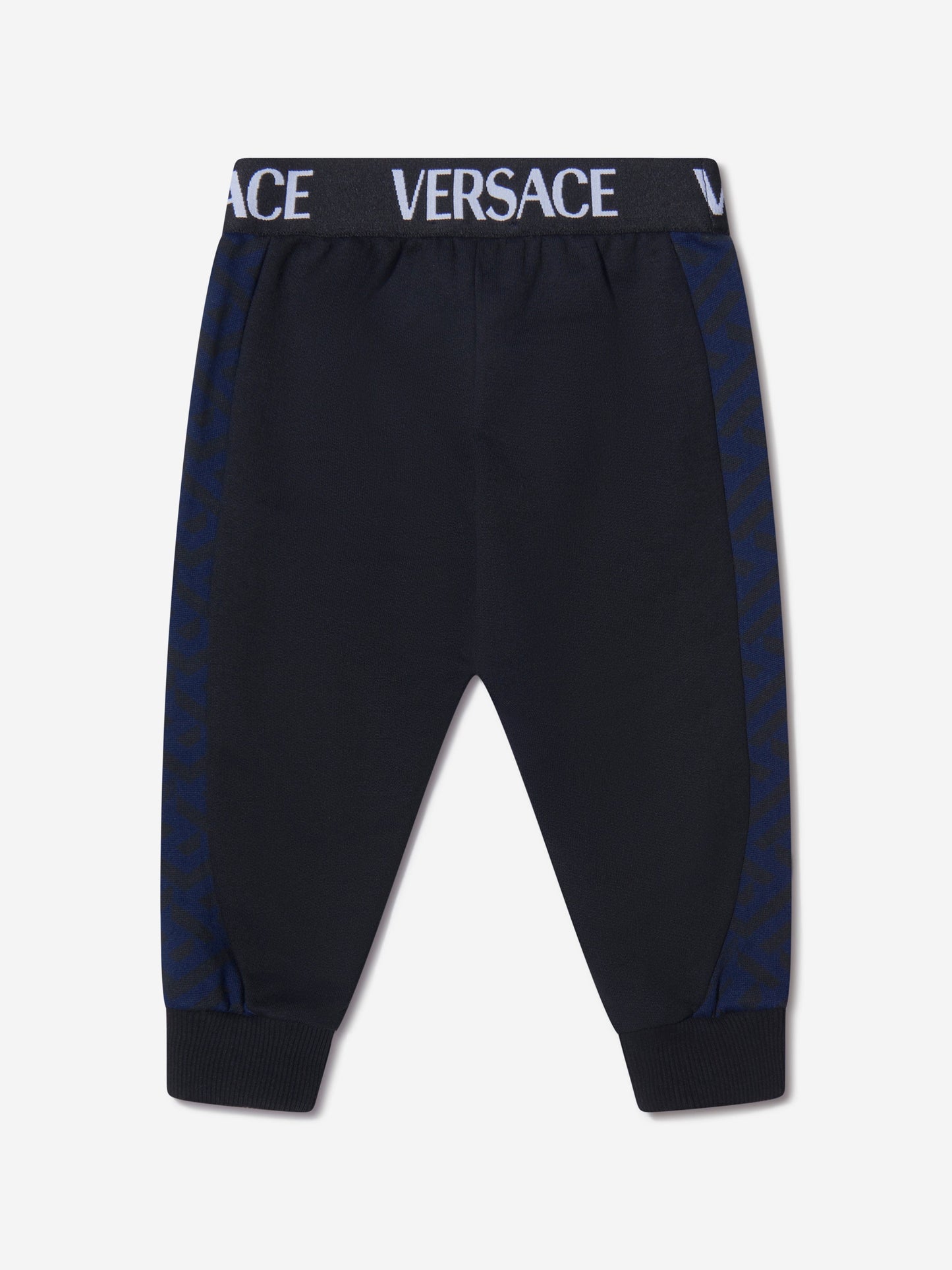 Versace 男婴棉质 La Greca 标志性印花慢跑裤
