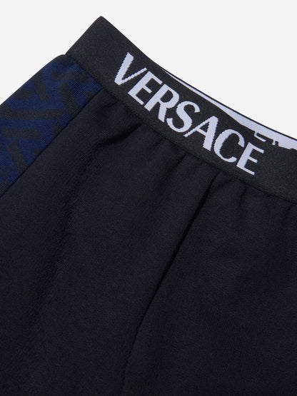 Versace 男婴棉质 La Greca 标志性印花慢跑裤
