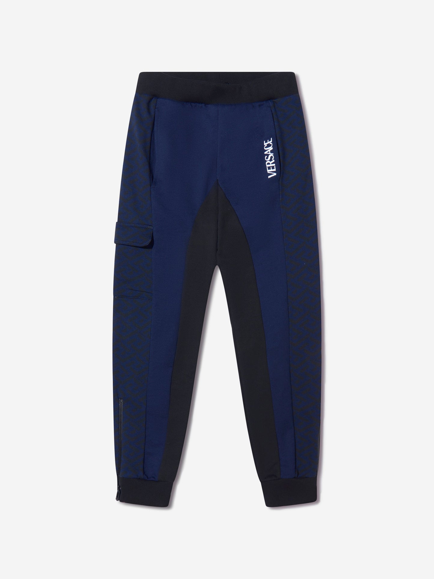 Versace Boys 棉质 La Greca 标志性饰边运动裤