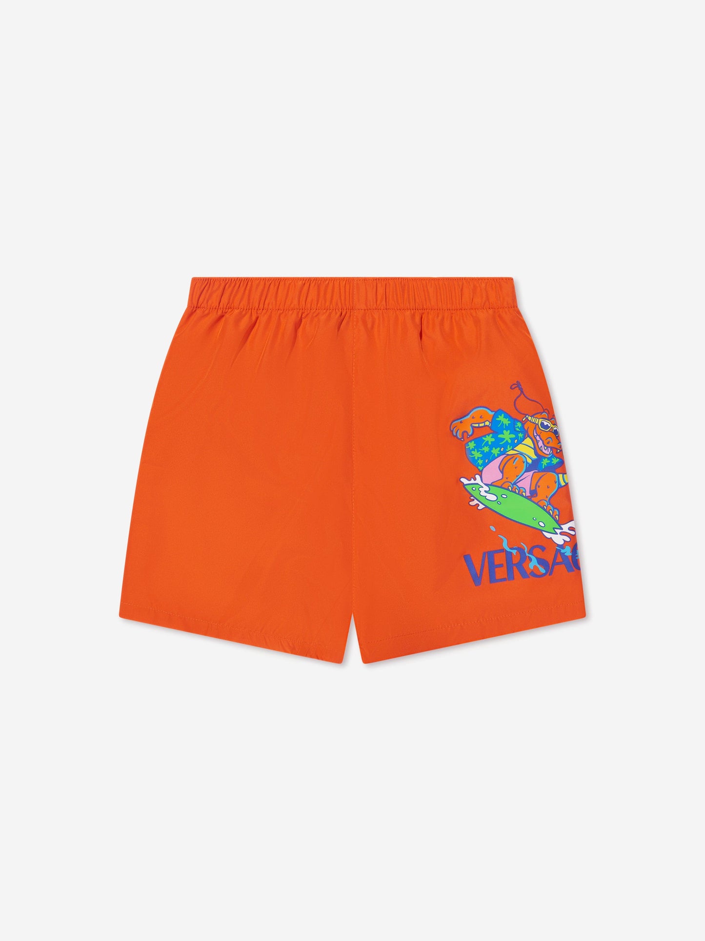 Versace 男童橙色鳄鱼泳裤