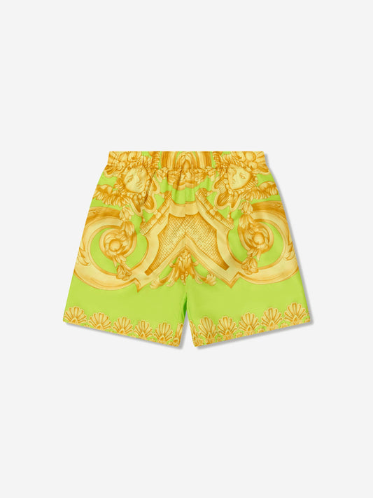 Versace Boys Barocco 青柠色泳裤