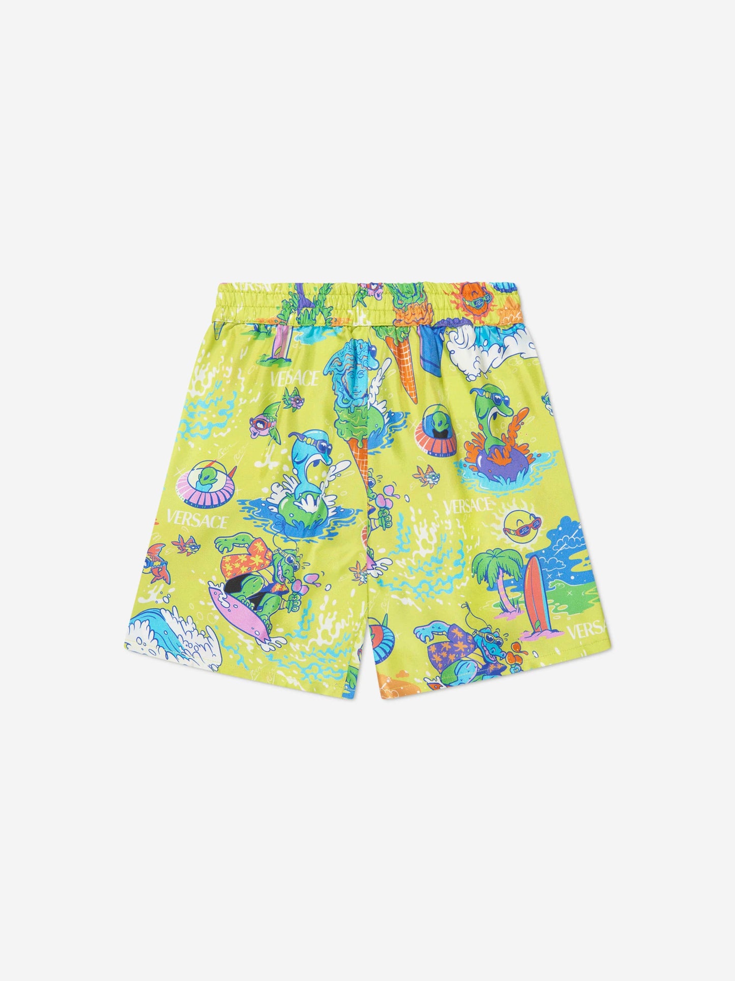 Versace Boys 真丝百慕大短裤（黄色）
