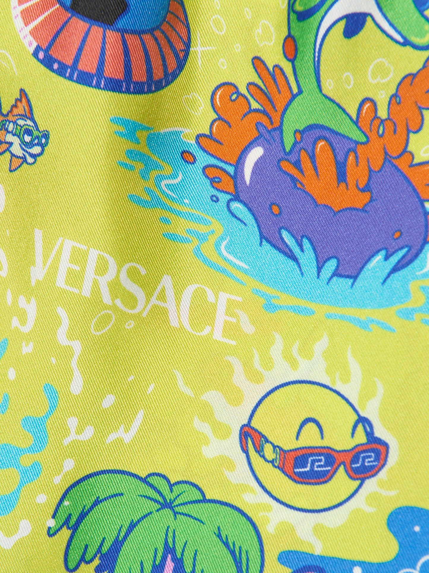 Versace Boys 真丝百慕大短裤（黄色）