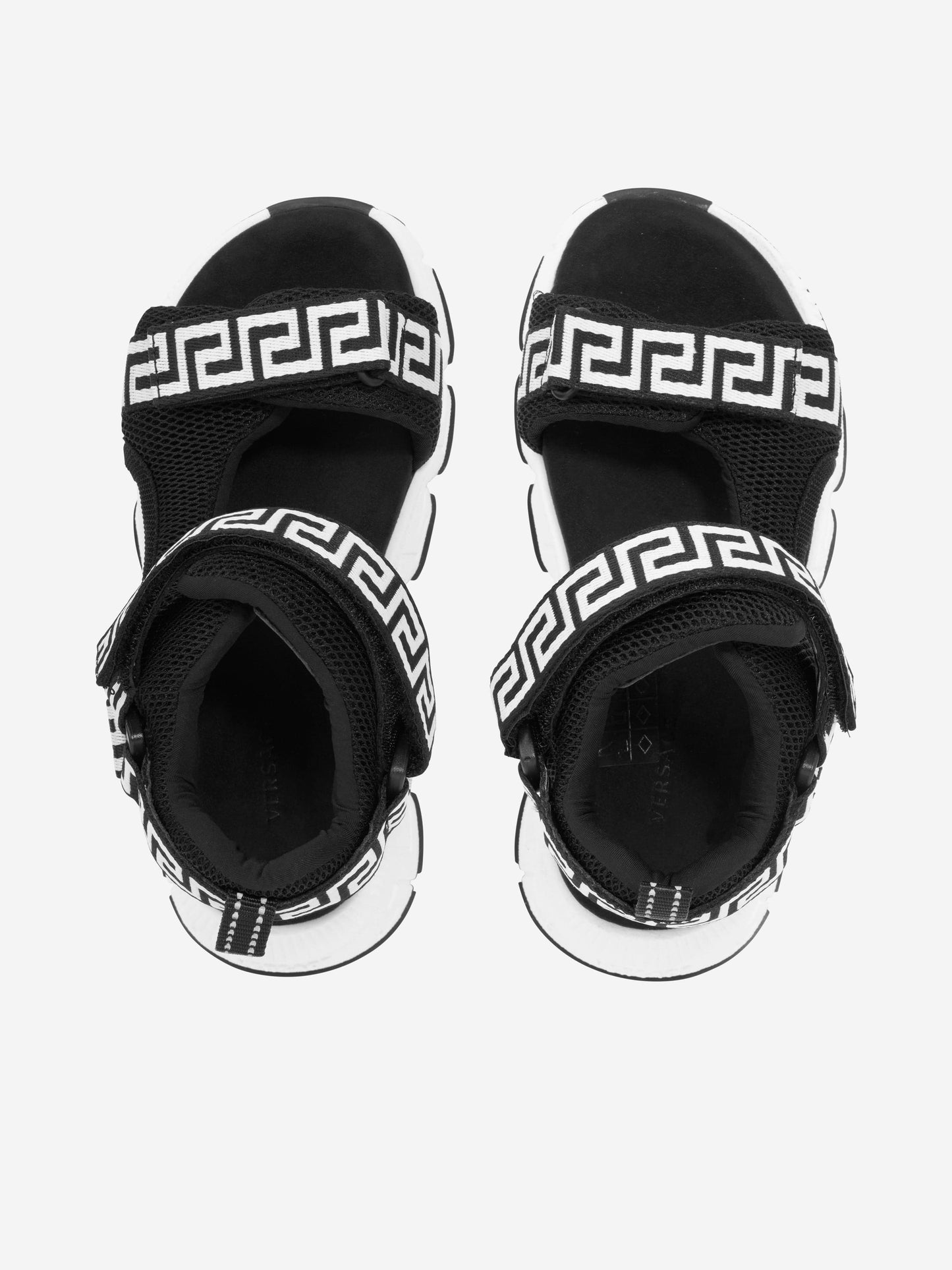 Versace Kids Greca 系带凉鞋（黑色）