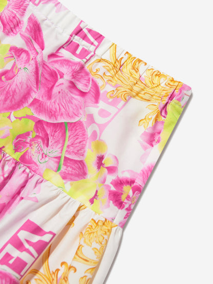 Versace 女童兰花徽标半身裙（白色）