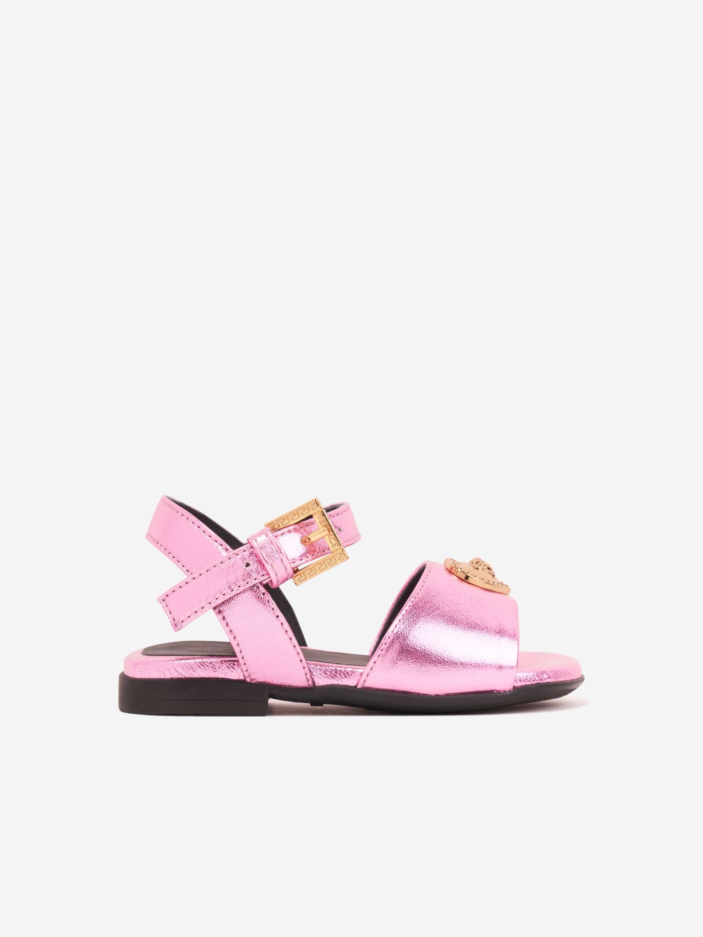 Versace 女童粉色爱心徽标凉鞋