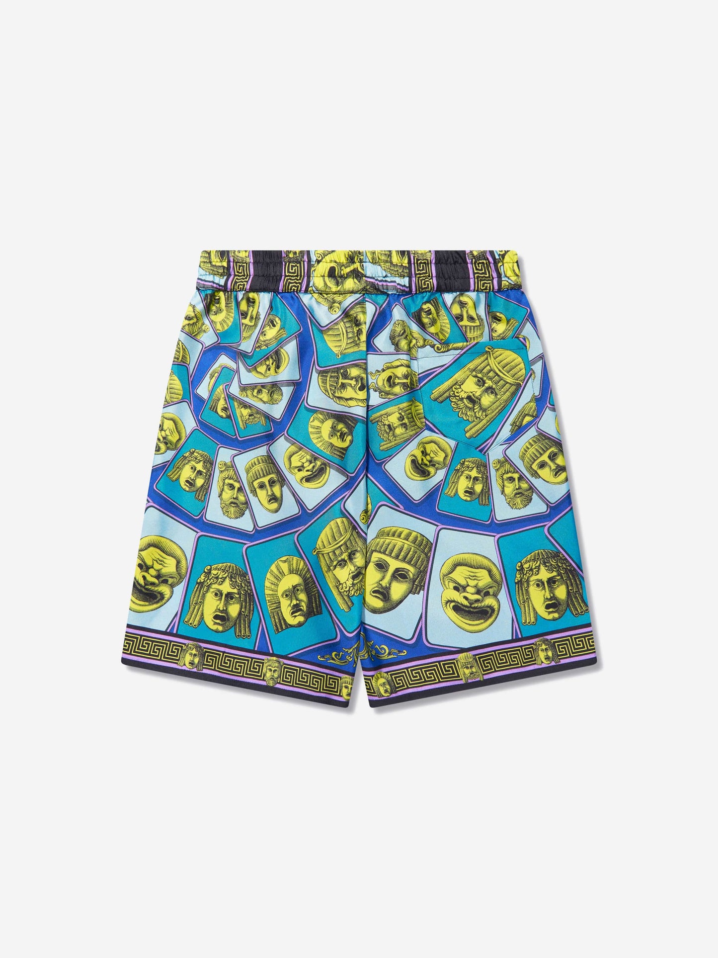Versace Boys Maschere 绿色真丝短裤