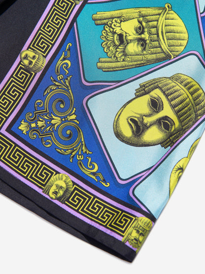 Versace Boys Maschere 绿色真丝短裤