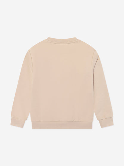 Versace Boys 米色 Damier 徽标运动衫