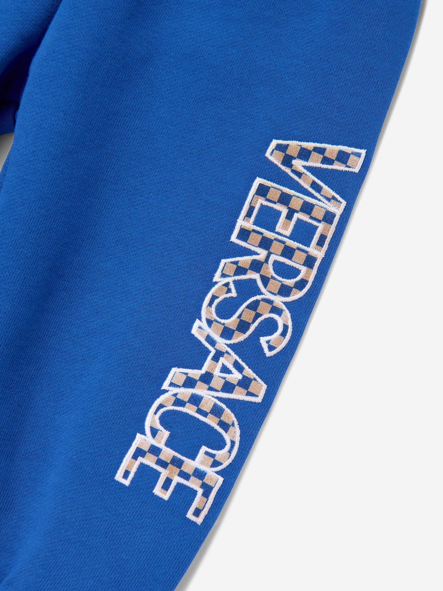 Versace 男婴 Damier Logo 蓝色慢跑裤