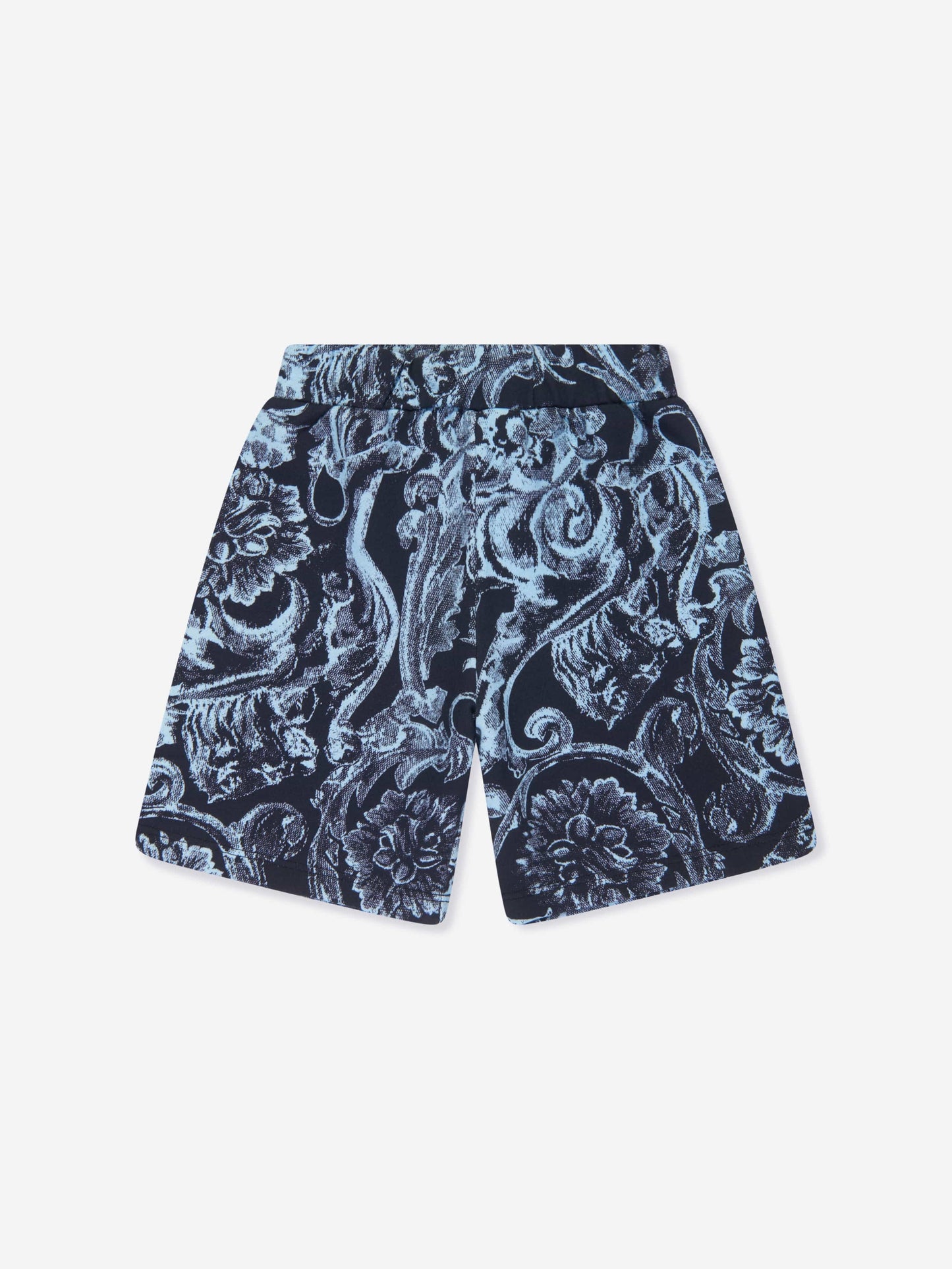 Versace Boys Barocco 印花短裤（海军蓝）