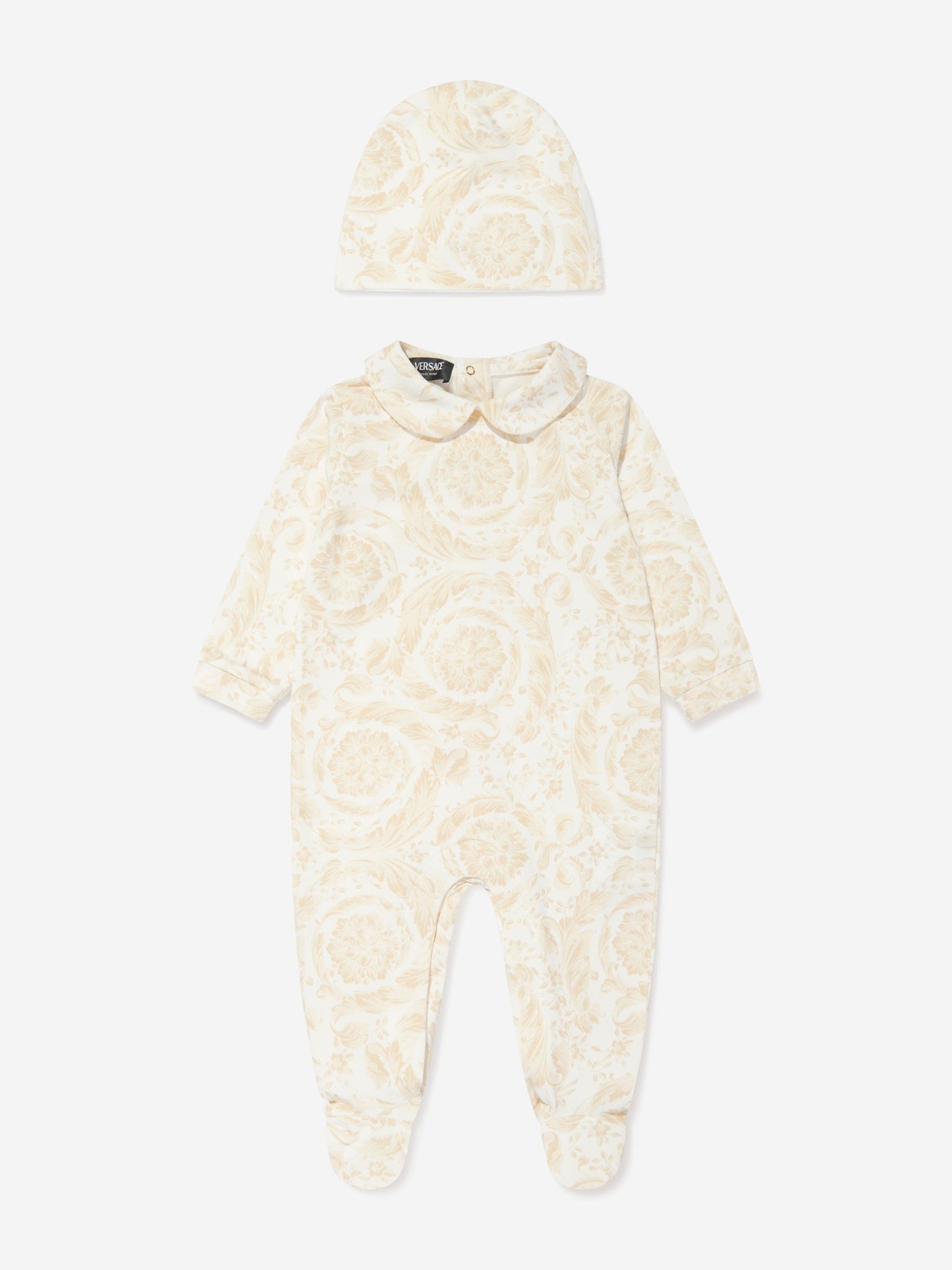 Versace Baby Barocco Babygrow 米色礼品套装