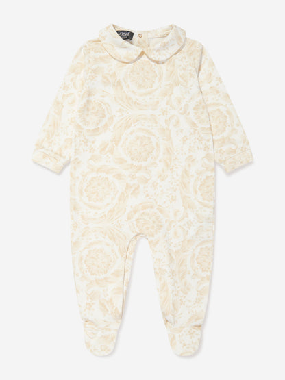 Versace Baby Barocco Babygrow 米色礼品套装