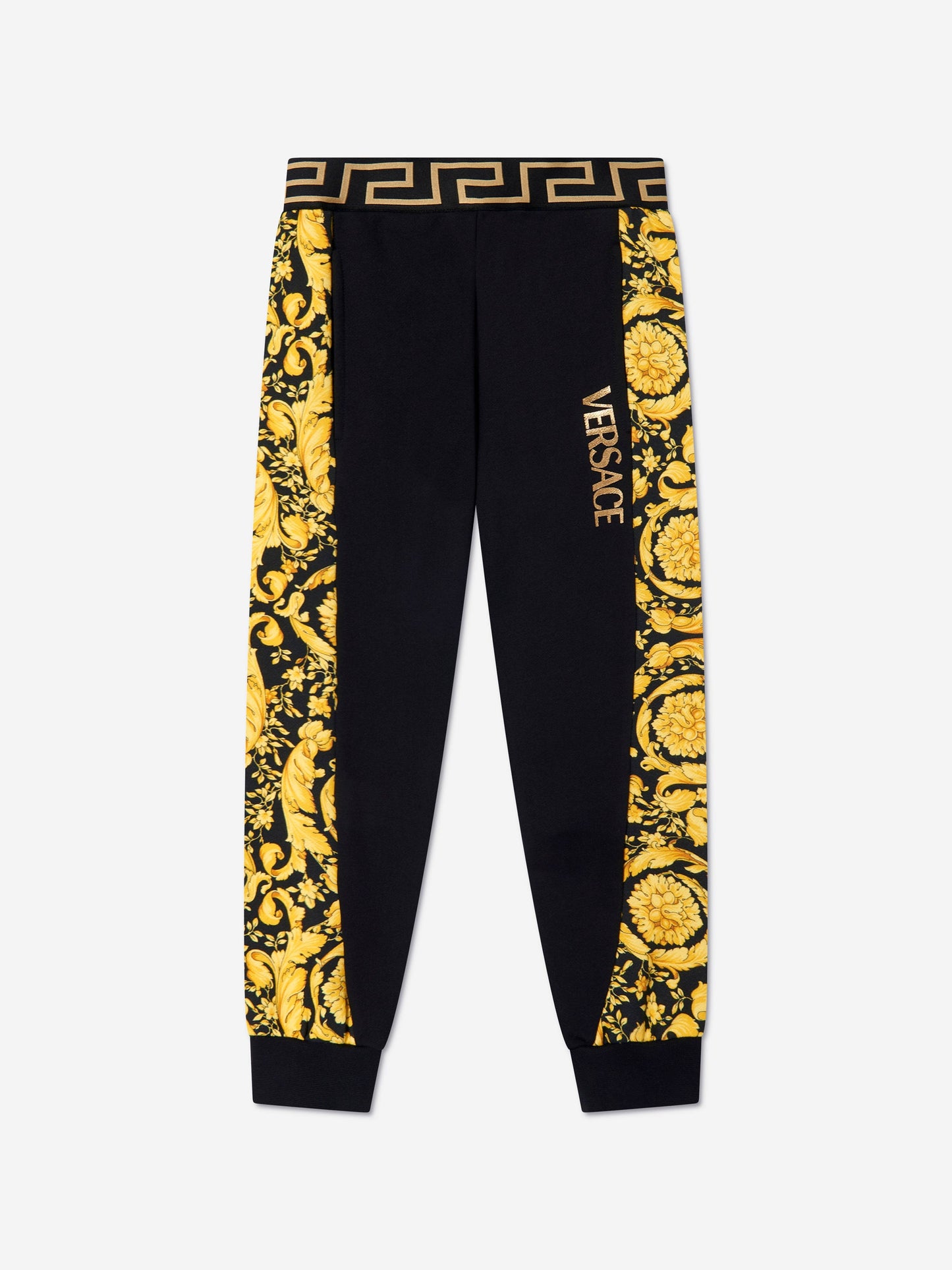 Versace Boys Barocco Logo 黑色慢跑裤