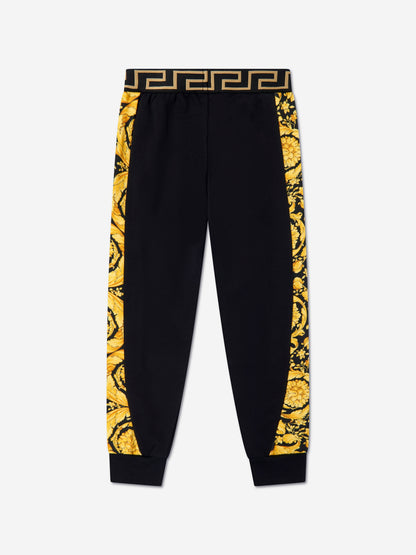 Versace Boys Barocco Logo 黑色慢跑裤