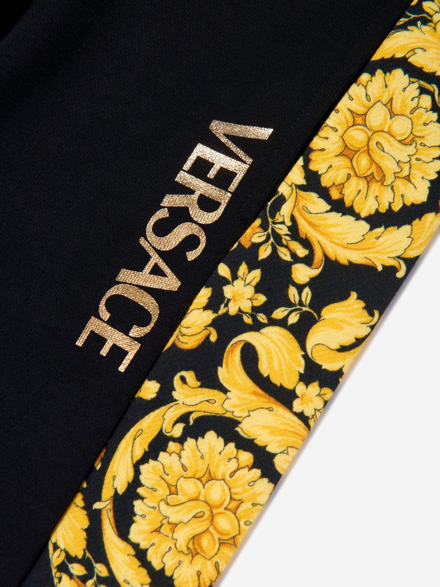 Versace Boys Barocco Logo 黑色慢跑裤