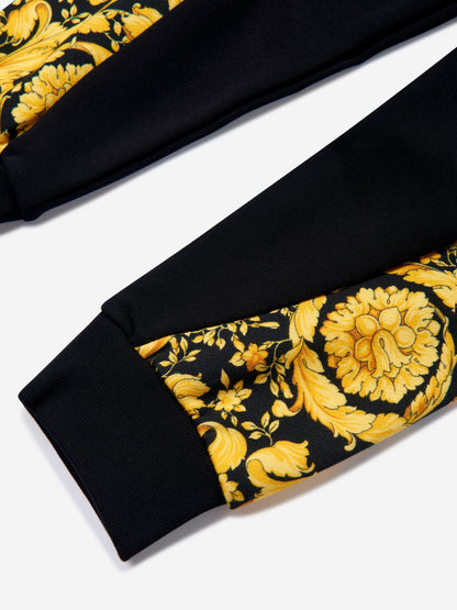 Versace Boys Barocco Logo 黑色慢跑裤