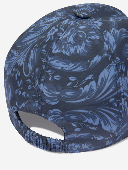 Versace Boys 巴洛克印花帽（海军蓝）