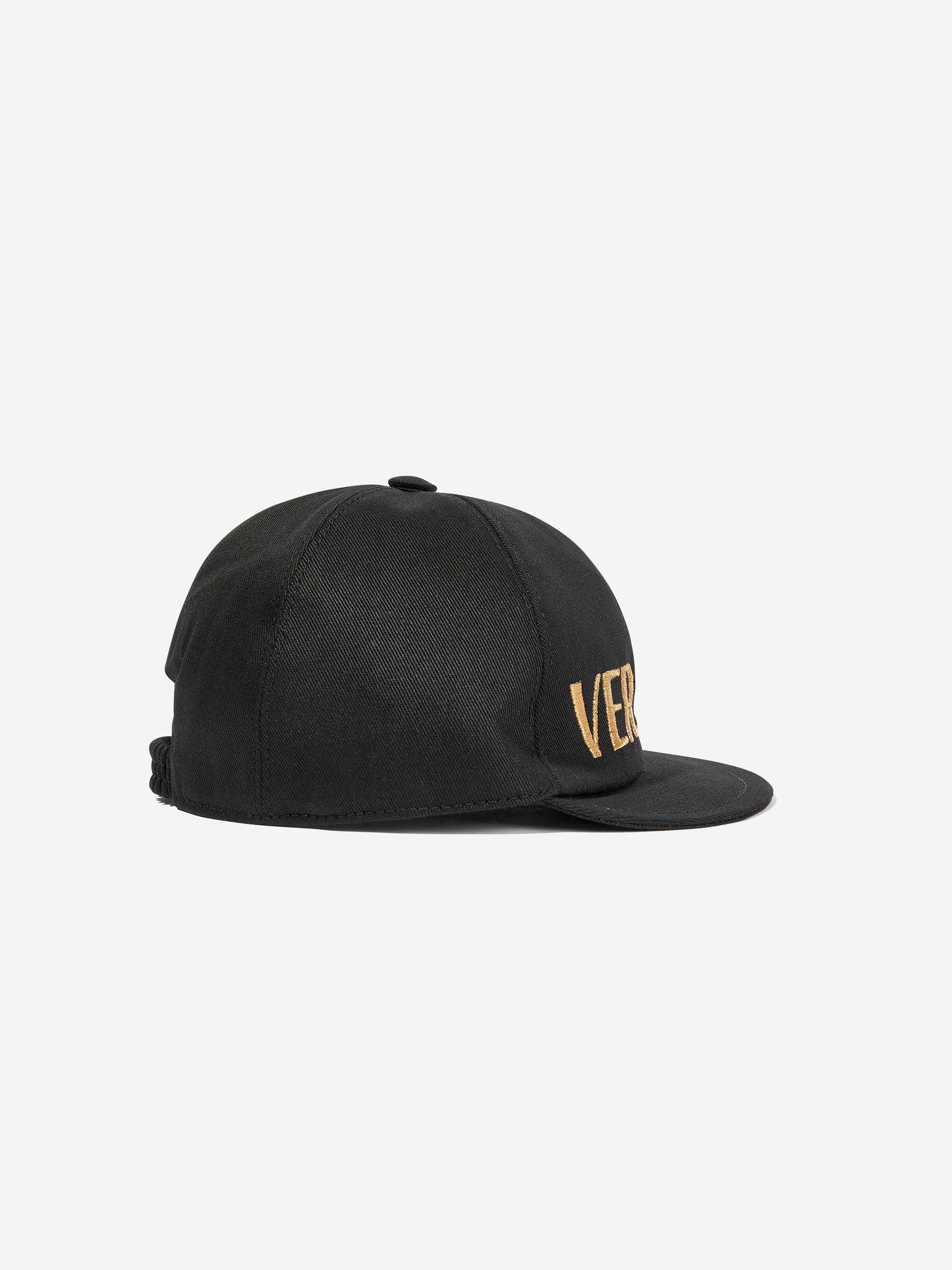 Versace Kids 刺绣徽标帽（黑色）