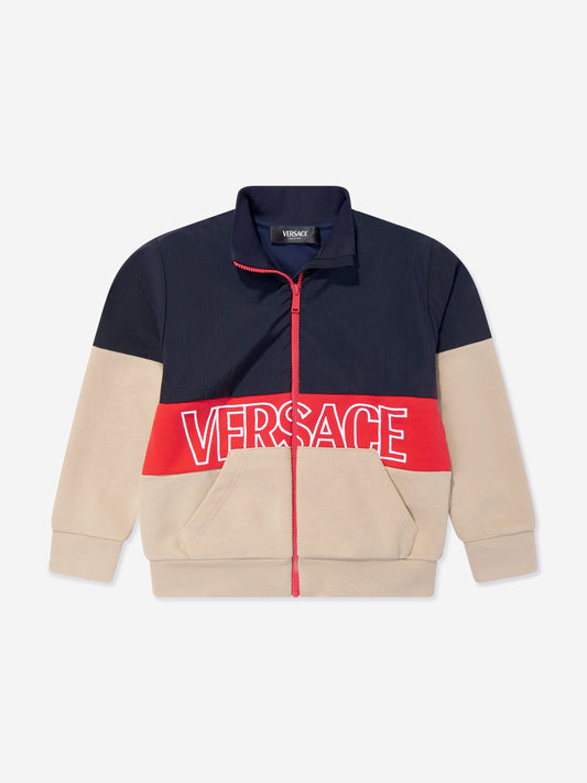 Versace Boys 徽标拉链上衣（多色）