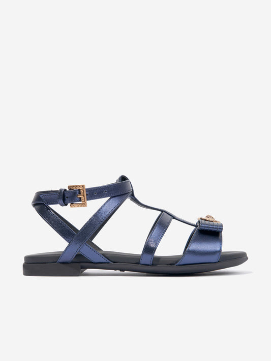 Versace 女童美杜莎心形凉鞋（海军蓝）