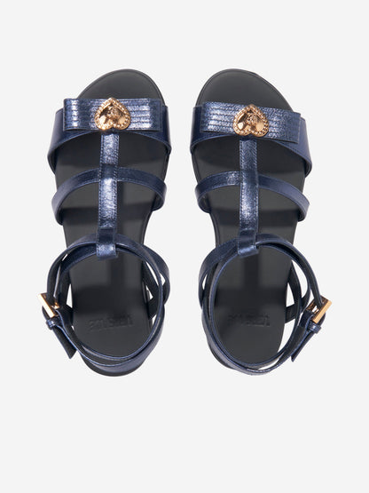 Versace 女童美杜莎心形凉鞋（海军蓝）