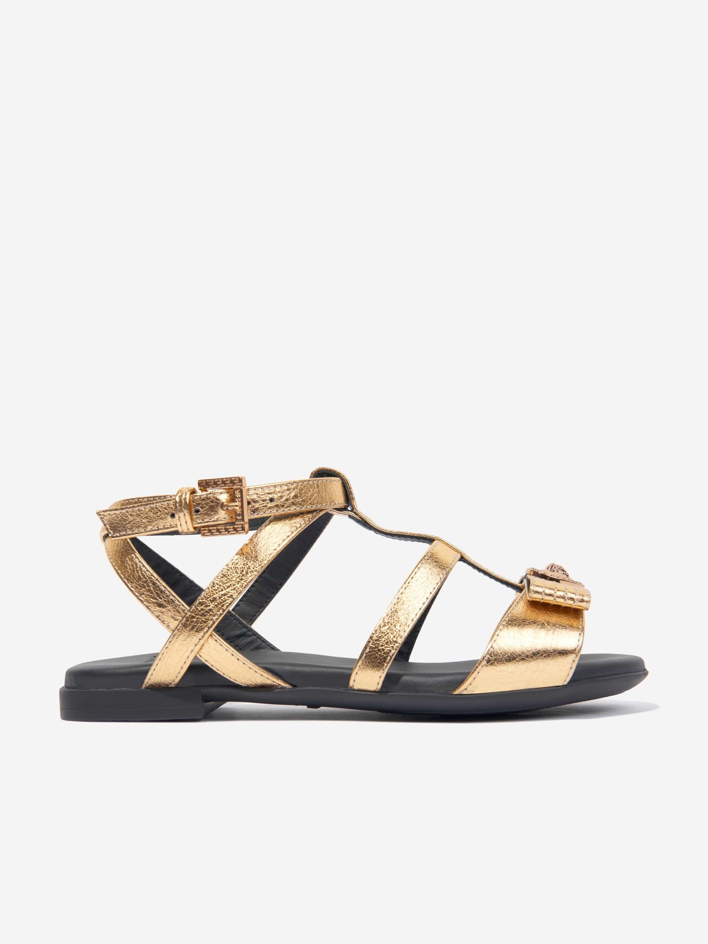 Versace 女童金色美杜莎心形凉鞋