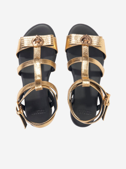 Versace 女童金色美杜莎心形凉鞋