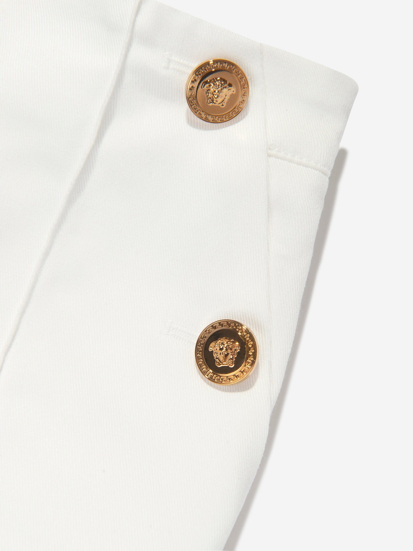 Versace 女童白色华达呢短裤