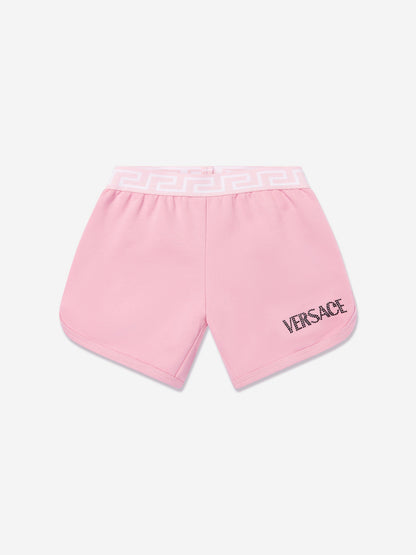 Versace 女童刺绣徽标短裤（粉色）
