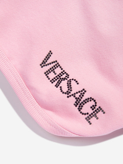 Versace 女童刺绣徽标短裤（粉色）