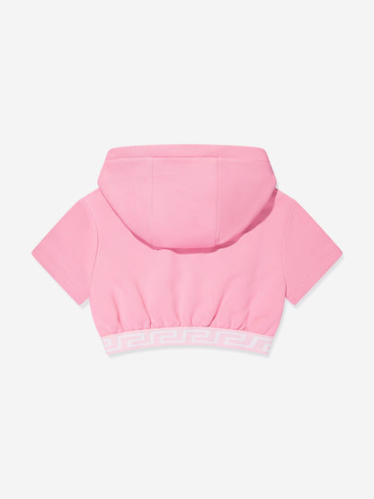 Versace 女童粉色徽标连帽衫