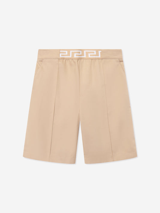 Versace Boys 米色华达呢短裤